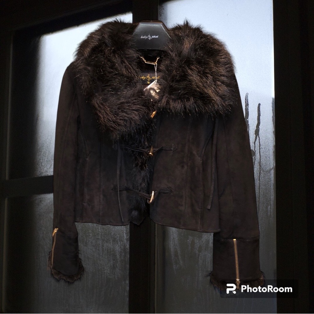 VINTAGE BABY PHAT LEATHER FAUX FUR JACKET NWT🔥 - Picture 3 of 8